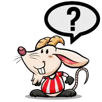 a cartoon mouse has a question mark in a speech bubble above his head