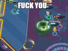 a screenshot of a video game with the words " fuck you " on it