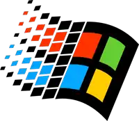 a colorful windows logo that looks like a checkered flag