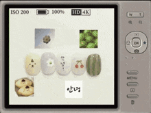 a digital camera is taking a picture of a bunch of different images .