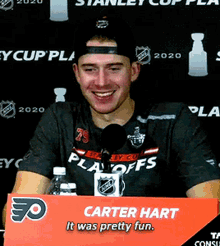 Carter Hart It Was Pretty Fun GIF - Carter Hart It Was Pretty Fun It Was Fun GIFs