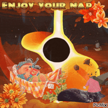 a picture of a black hole with the words enjoy your nap on it