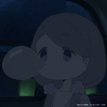 a cartoon drawing of a girl with a long nose and a caption in japanese