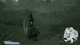 a screenshot of a video game shows a person holding a sword