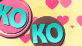 two circles with the word ko on them