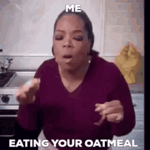 Oprah Winfrey Oatmeal GIF - Oprah Winfrey Oatmeal Eating GIFs