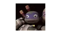 a teenage mutant ninja turtle with a purple mask and the word leo on it