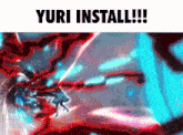 a picture of a video game with the words yuri install written on it
