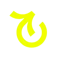 a yellow circle on a white background with a swirl in the middle