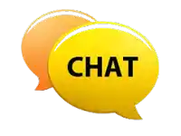 two speech bubbles with the word chat written on them