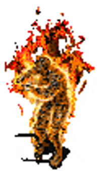 burning guy fire dance