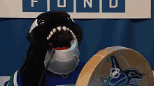 Vancouver Canucks Fin The Whale GIF - Vancouver Canucks Fin The Whale Phone Call GIFs