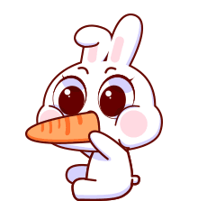 Cute Rabbit Sticker - Cute Rabbit Eating Carrot Stickers