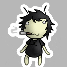 a cartoon of a person smoking a cigarette with smoke coming out of his mouth