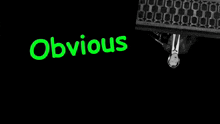 a black and white image of a man with the words obvious lie above him