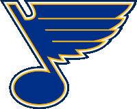 a blue and yellow logo with wings and a note