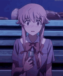 anime looking scared blushing worried