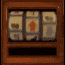 a close up of a slot machine with a few cards on it