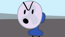 a cartoon drawing of a blue number four with a sad look on his face