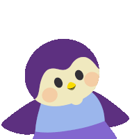 an illustration of a penguin with the words welcome in orange letters