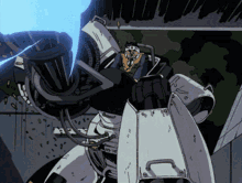 a cartoon drawing of a robot with a cannon that says ' 03-10 ' on it