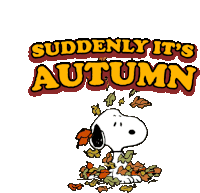 Suddenly Its Autumn Snoopy Sticker - Suddenly Its Autumn Snoopy Its Autumn Season Stickers