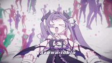 a cartoon of a girl with purple hair and the name vazawa-ichio