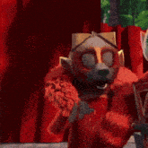a cartoon character wearing a fur coat and sunglasses