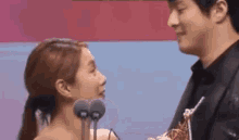 박나래 나래 연예대상 기안84 기안 뽀뽀 어머 이마 키스 사랑 GIF