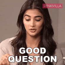 Good Question Pooja Hegde GIF - Good Question Pooja Hegde Pinkvilla GIFs