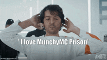 a man says " i love munchy mc prison " in a star wars video