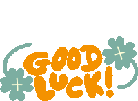 Good Luck Green Clover Leaf Around Good Luck In Yellow Bubble Letters Sticker - Good Luck Green Clover Leaf Around Good Luck In Yellow Bubble Letters Best Of Luck Stickers