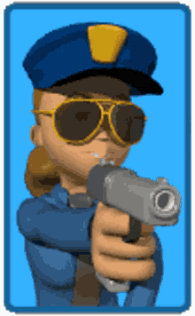 Police Woman Gun GIF - Police Woman Gun Sunglasses GIFs