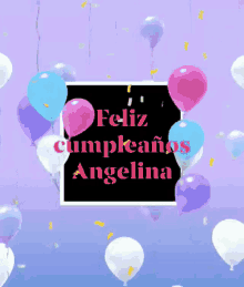 Feliz Cumpleaños Angelina Balloons GIF - Feliz Cumpleaños Angelina Balloons Celebration GIFs