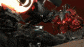 a video game character is being attacked by a monster with horns