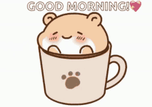 Good Morning Blushing GIF - Good Morning Blushing Cup GIFs
