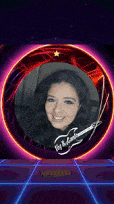 a picture of a woman with the words voz & canto written on it