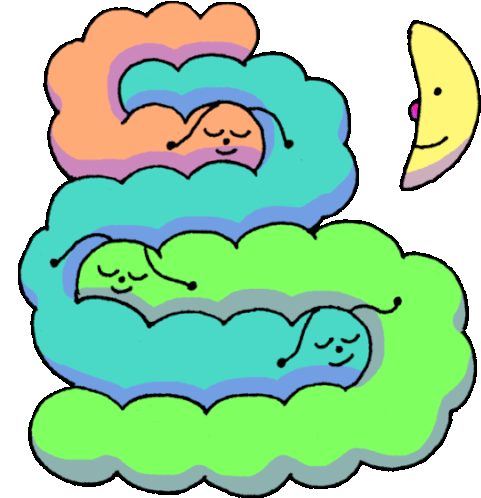 Caterpillar Sleeping. Sticker - Wiggly Squiggly Cuties Worms Sleeping Stickers