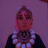 a girl with pink hair is wearing a hat with the letter e on it