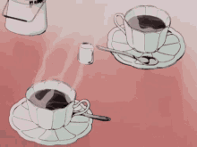 Anime Bed Sleep Animegirl Coffee Tea Relax Anime GIF