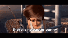 a woman in a cartoon says there is no easter bunny