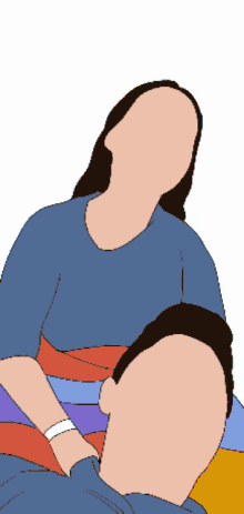 a drawing of a man and a woman without their faces