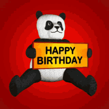 Panda Birthday Sign Happy Birthday Panda GIF - Panda Birthday Sign Happy Birthday Panda Birthday Greetings GIFs