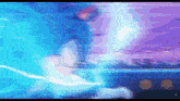 a blurry picture of a person swimming in a pool with a purple background