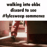 a picture of a person walking into okbc discord to see lylesweep commence
