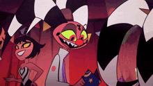 a cartoon character with a clown nose is smiling