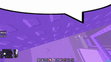 a purple room with a speech bubble that says menu spectate