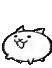a black and white drawing of a cat with a smiley face on a white background .