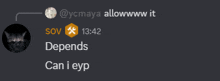 a screenshot of a conversation between a cat and a person named ycmaya