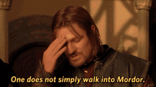 lord of the rings boromir one does not simply walk